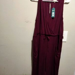 EarthBound burgundy ladies jumpsuit